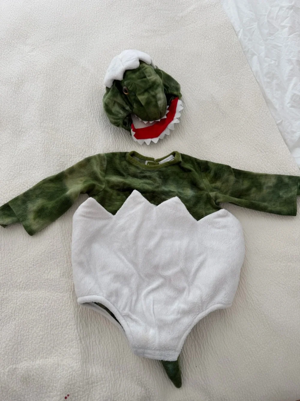 Pottery Barn Kids Olive Green Plush baby Dinosaur costume 12-24M - Picture 5 of 6